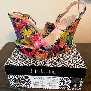 Multi color Nicole Miller Wedge Sandals